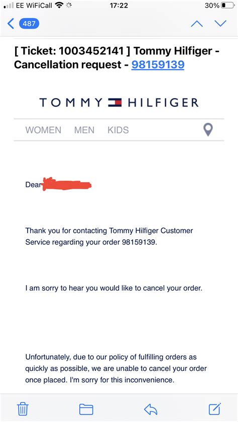 tommy hilfiger customer service email.